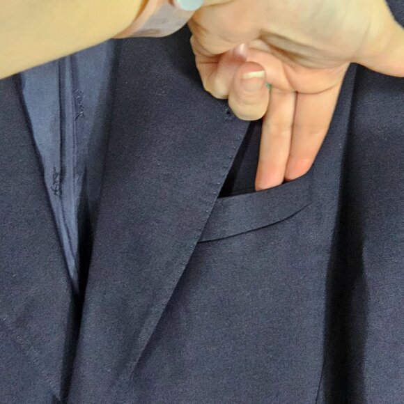 VTG Yves Saint Laurent Mens Navy Blazer Jacket Sz 40R Wool Mohair Quiet Luxury - Picture 4 of 15